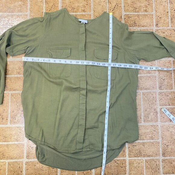 Ava and Viv Green Button Down Military Top - Picture 9 of 9